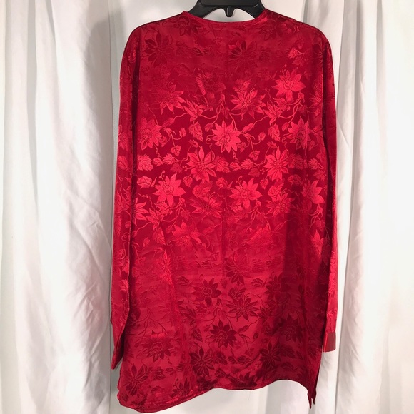 1990’s Asian Damask Red Pajamas Set, Size S - Picture 2 of 5